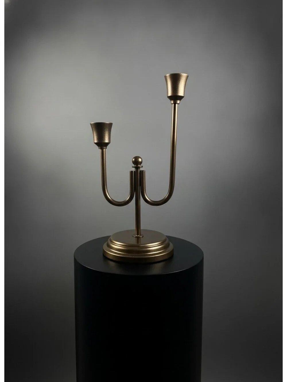 Hearth & Hand with Magnolia Brass Candelabra 2-Arm Asymmetrical Taper Holder